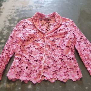 Lilly Pulitzer Palm Beach Lillyville Jacket Kentucky Eyelet Phipps Pink sz 4